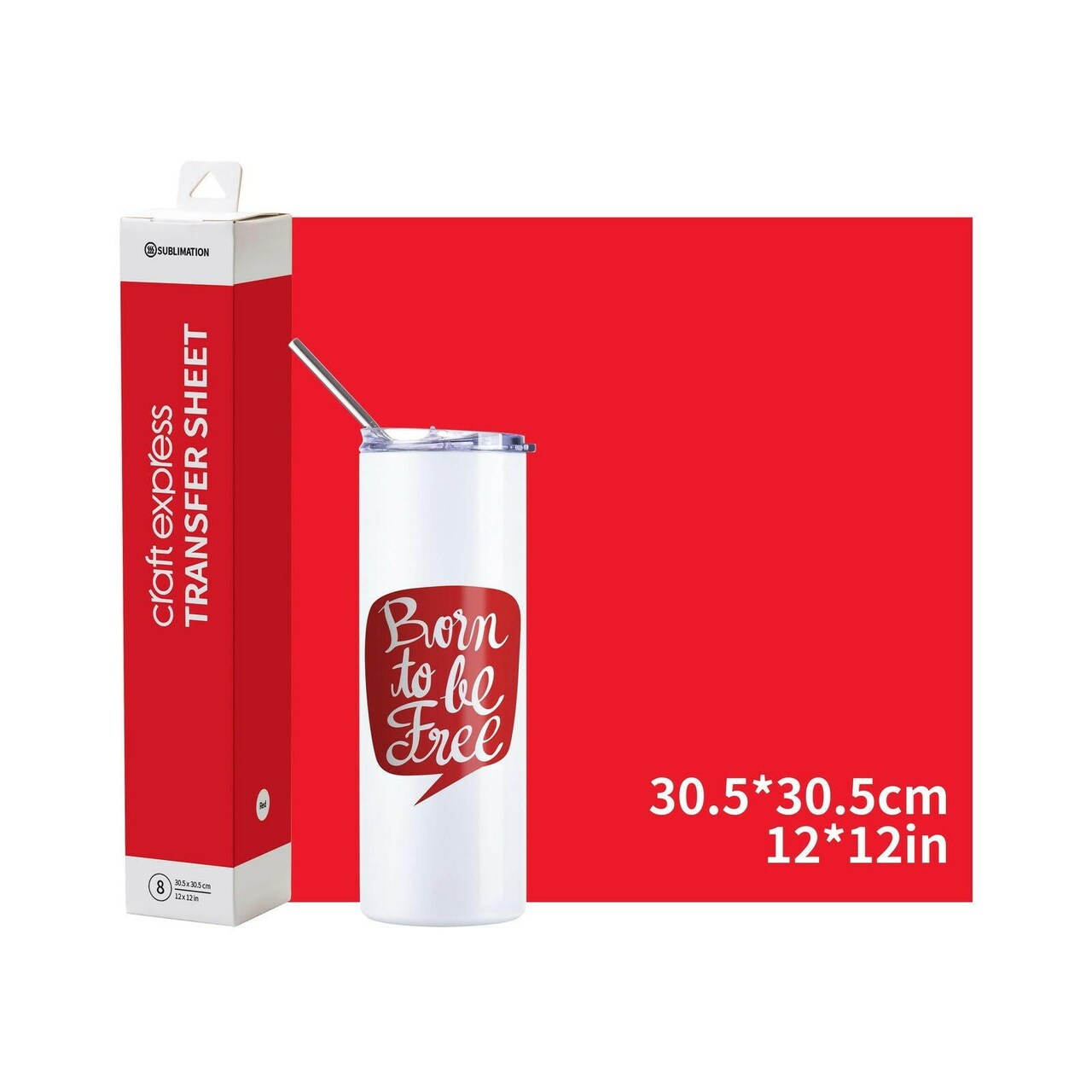 Craft Express 8 Pack 12" x 12" Solid Color Assorted Sublimation Transfer Sheets